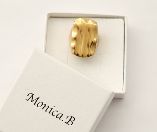 Aurora Textured Gold Statement Ring