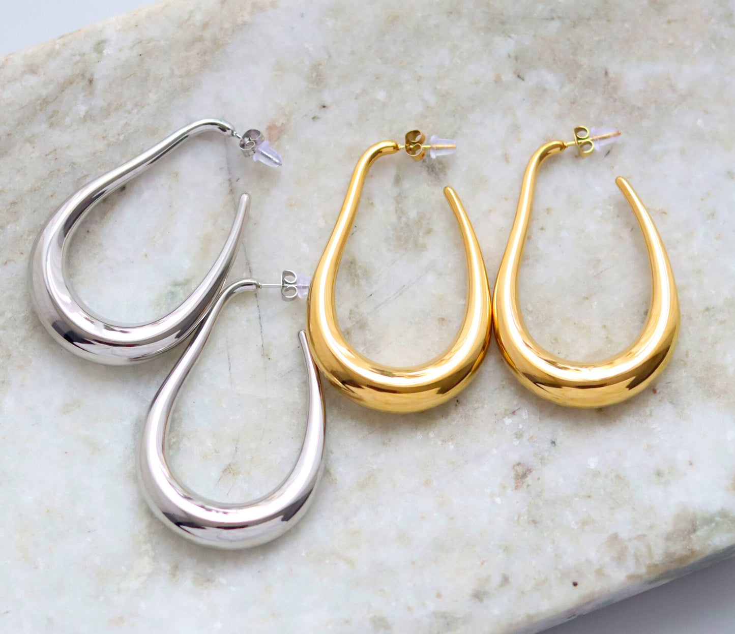 Liquid Curve Hoop Earrings