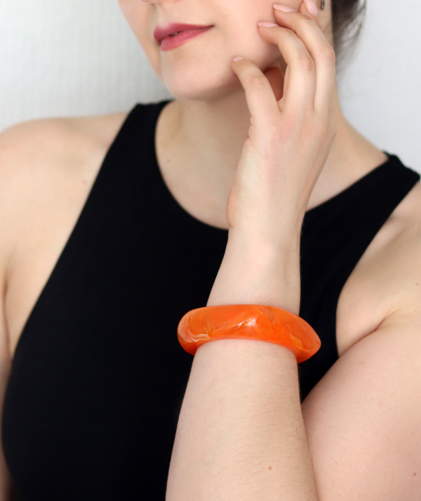 Irregular Acrylic Resin Chunky Bangles