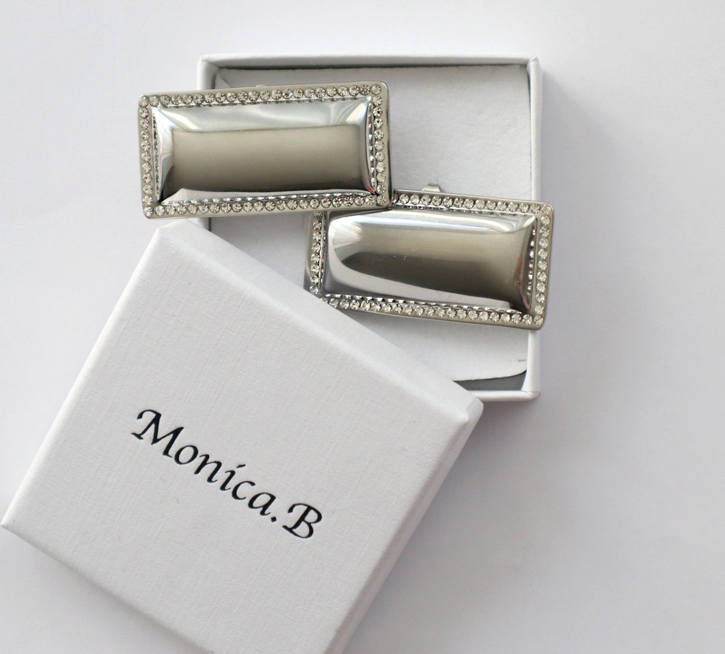 Rectangle Earring With Stones