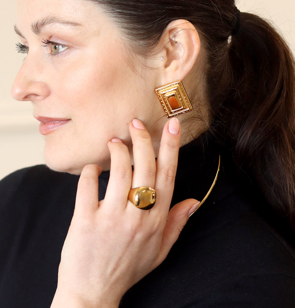 Solara Bold Gold Dome Ring