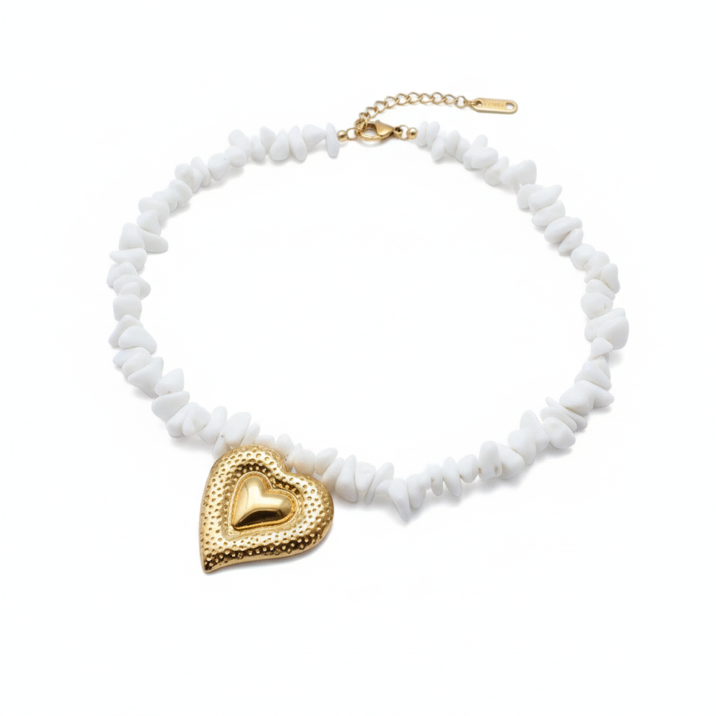 Amora Shell Heart Necklace Cut-Out