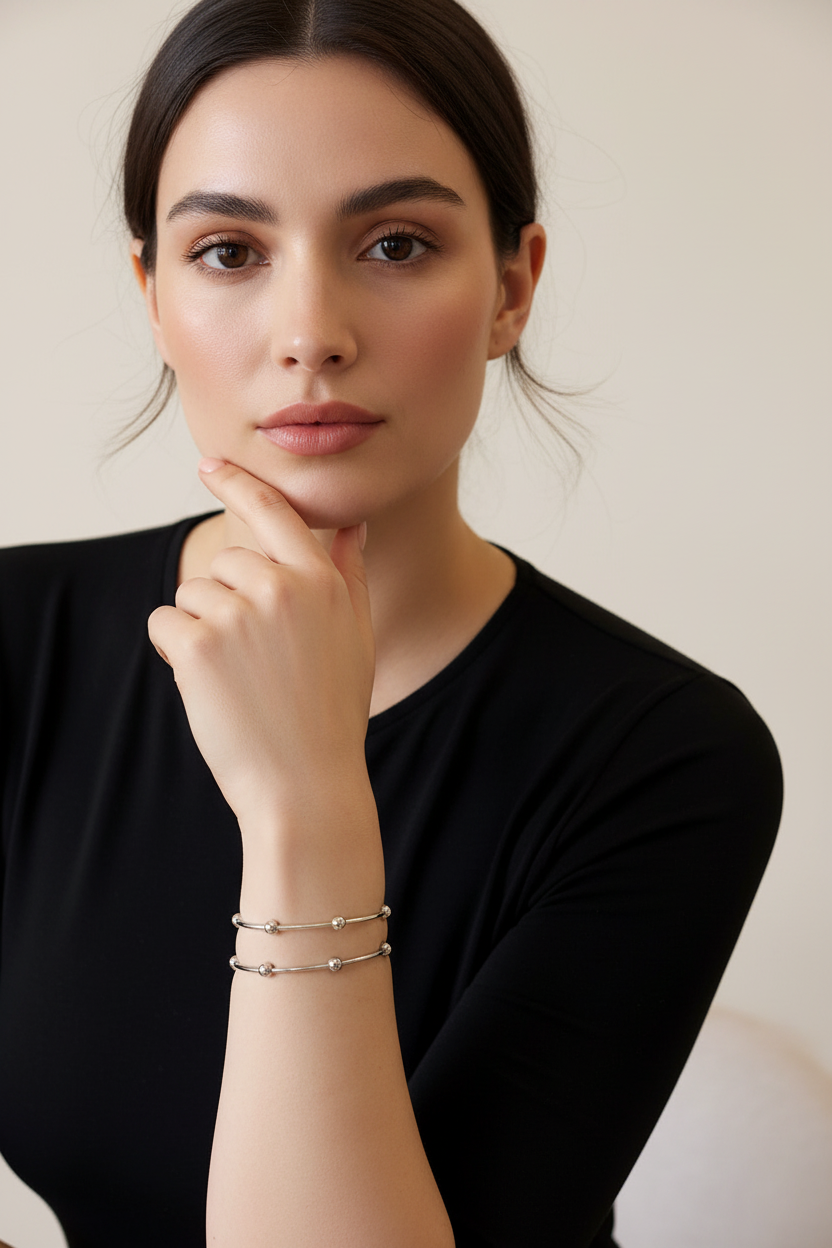 Silver Celeste Orbit Cuff