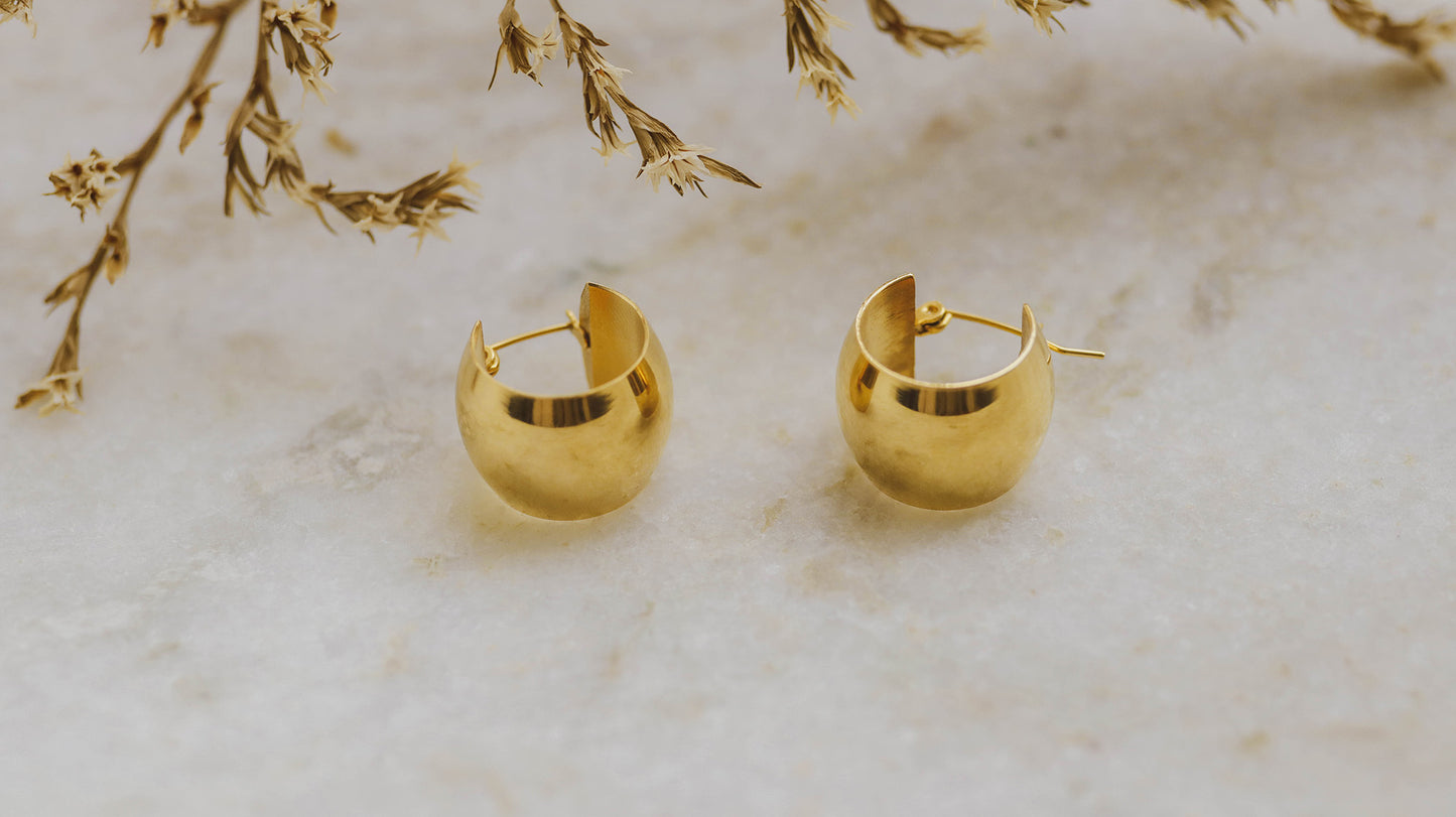 Plumeria Hoop Earrings