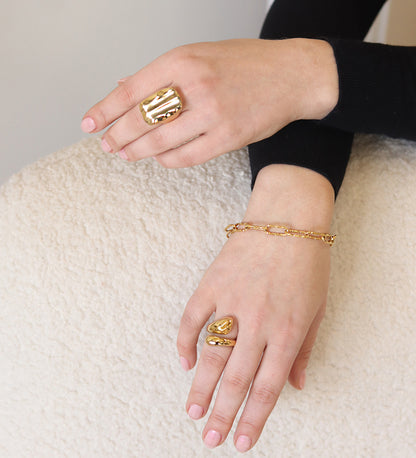 Aurora Textured Gold Statement Ring