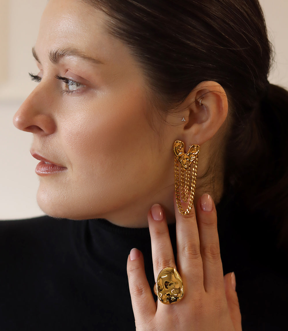 Eterna Molten Gold Statement Ring