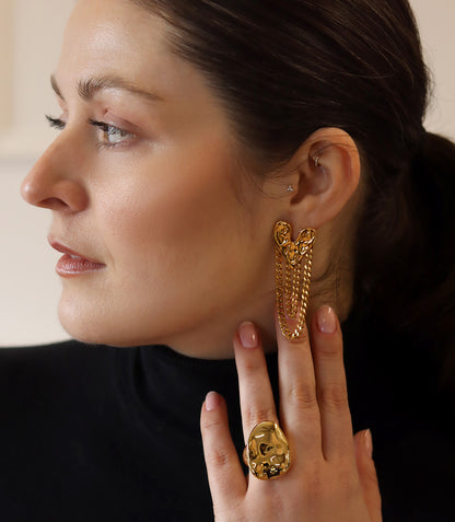 Eterna Molten Gold Statement Ring