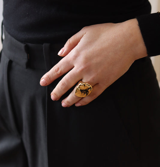 Eterna Molten Gold Statement Ring