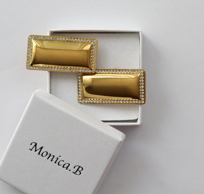 Rectangle Earring With Stones