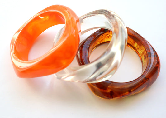 Irregular Acrylic Resin Chunky Bangles