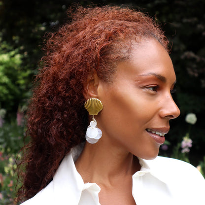 Sirena Shell Drop Earrings