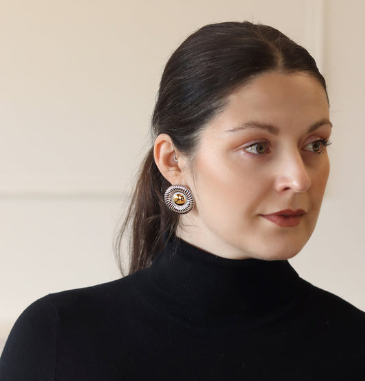 Solaris Duo Earrings - waterproof 18K gold statement earrings
