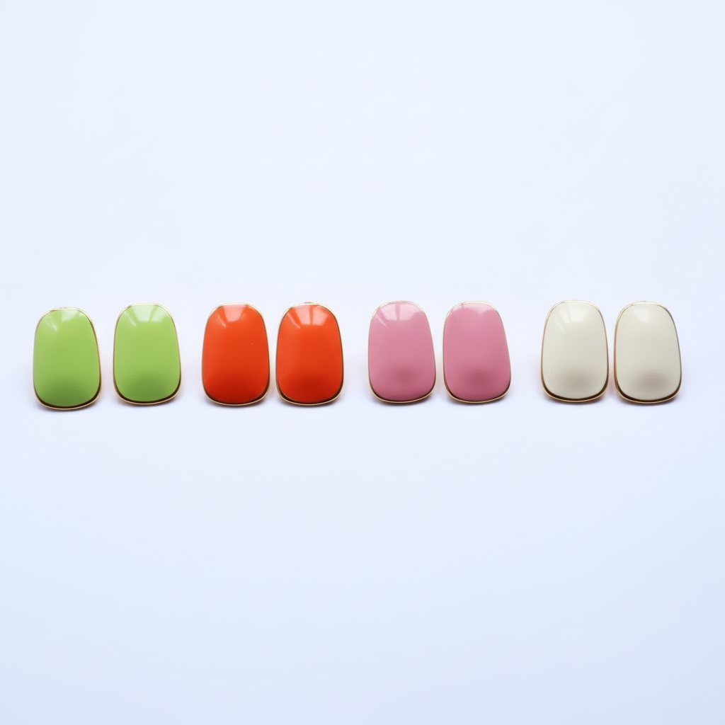 All 4 Colour Pop Enamel Earrings Cut-Out