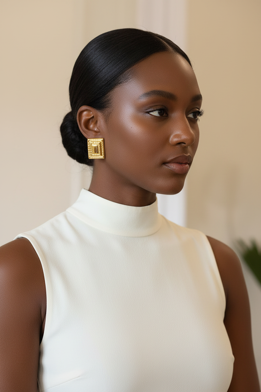 Aurelia Earrings on a model