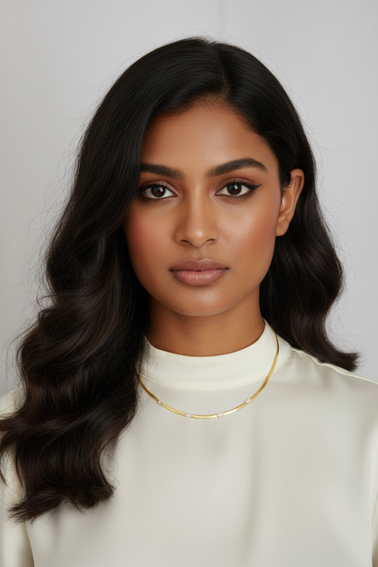 Broom Necklace on a model