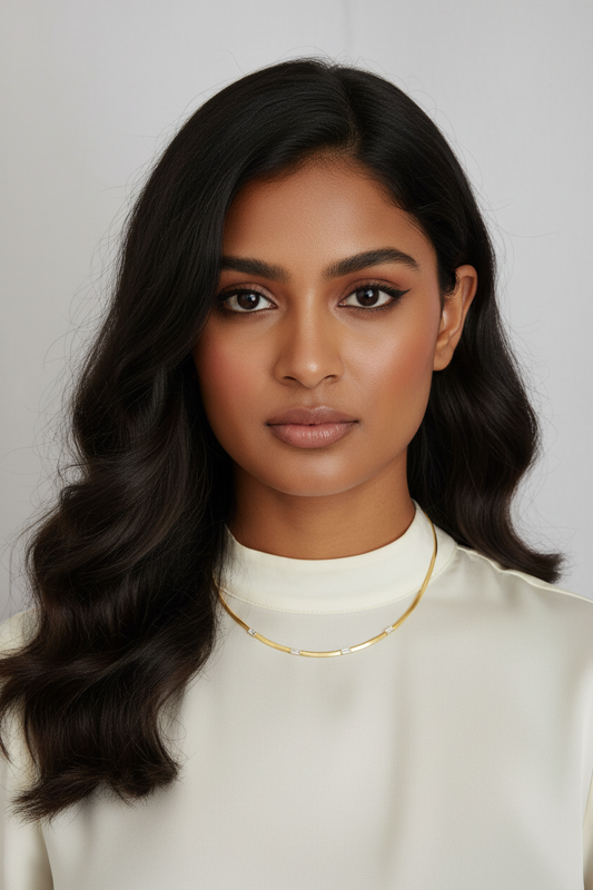 Broom Necklace on a model