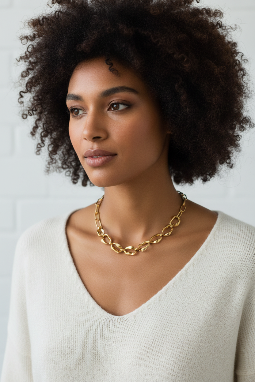 Daisy Necklace on model 2