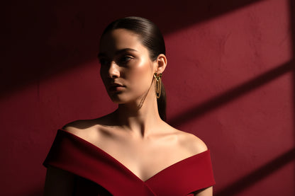 Luxe Amor Golden Heart Chain Earrings