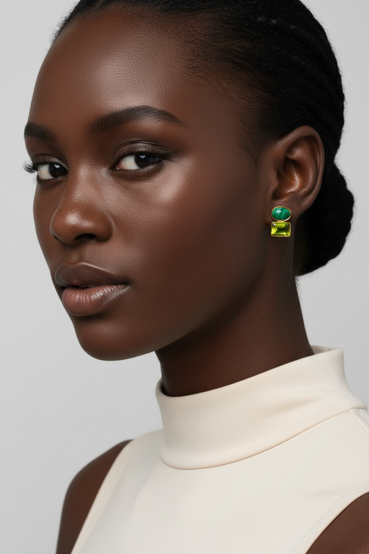 Monica.B Duo Shape Stud Earrings - Smaller