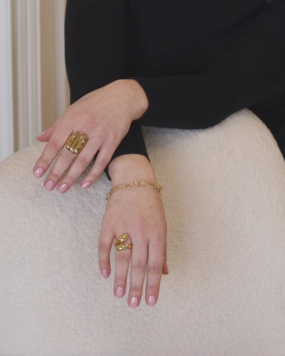 Aurora Textured Gold Statement Ring