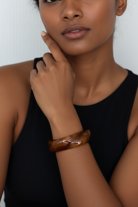 Tortoiseshell bangle editorial portrait 