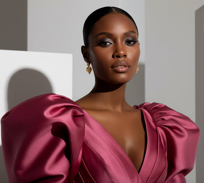 Irregular Heart Earring With Clear Stone