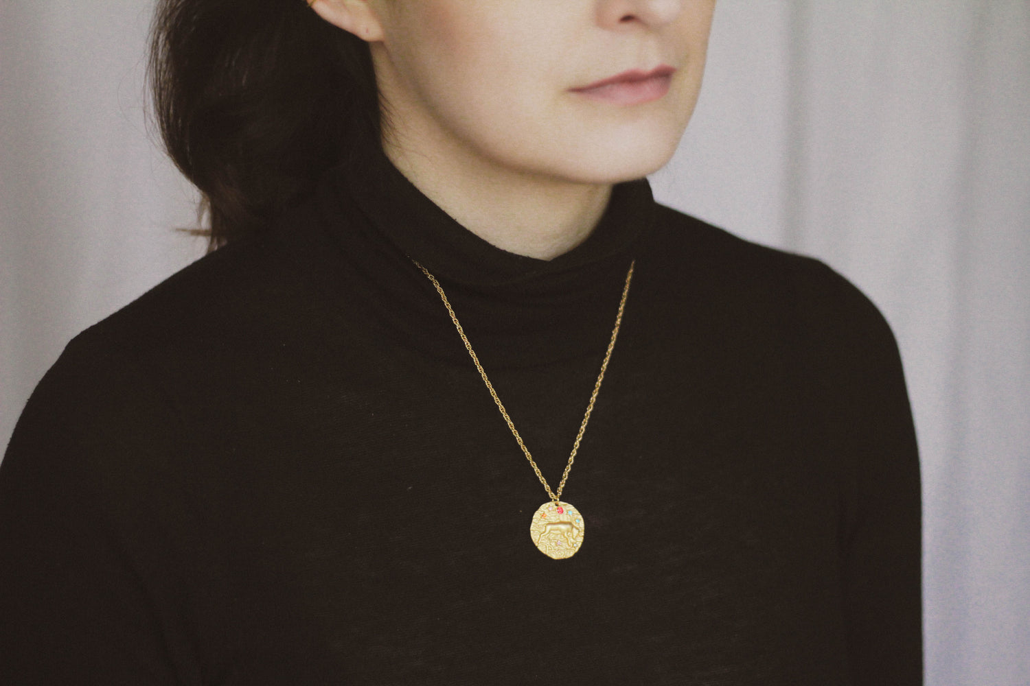 Zodiac Necklaces - personalised astrological sign pendant with zirconia stones
